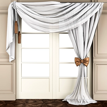 Elegant Window Drapes 3D model image 1 