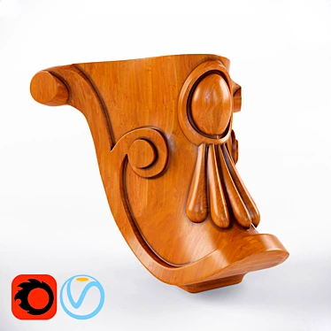 Handcrafted Carved Leg: Exquisite Woodwork 3D model image 1 