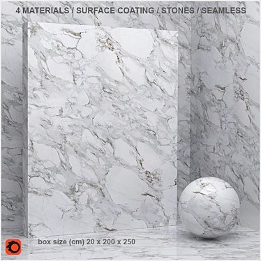 Title: Seamless Stone Coating Materials (4 Varieties) 3D model image 1 