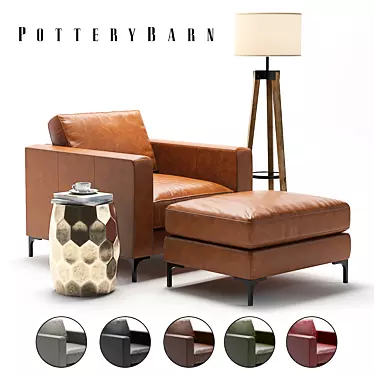 Pottery Barn Jake Armchair: Stylish and Comfortable 3D model image 1 