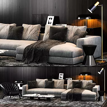 Elegant Minotti Hamilton Sofa 3D model image 1 