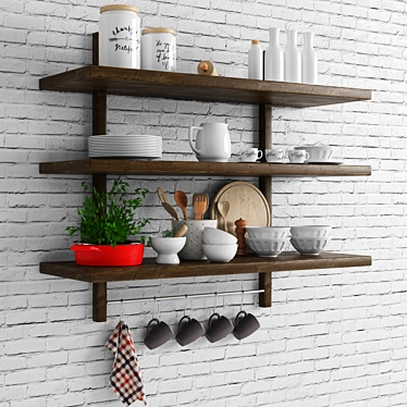 Modern Kitchen Set with Vray Rendering 3D model image 1 