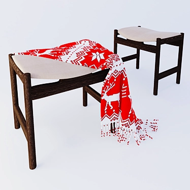 Cozy Textile Seat Stool 3D model image 1 