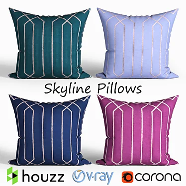 Skyline Decorative Pillow Set 3D model image 1 