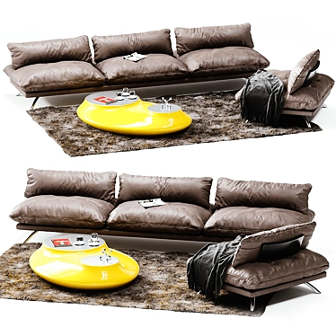 Contemporary Overseas Sofa: Comfortable & Stylish 3D model image 1 