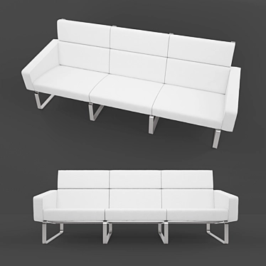 Luxury Leather Sofa 3D model image 1 