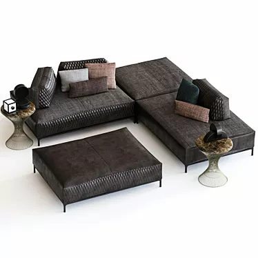 Italian Style: Sanders Sofa & Iva Table 3D model image 1 