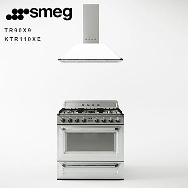 SMEG TR90X9 Stove & KTR110XE Exhaust 3D model image 1 