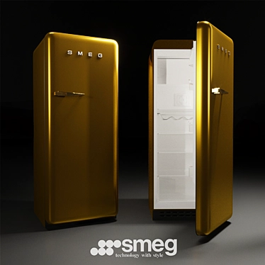 SMEG FAB28RDG: 50s Style Stand-alone Fridge 3D model image 1 