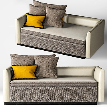 2 Seater Sofa Bed Set 3D model image 1 
