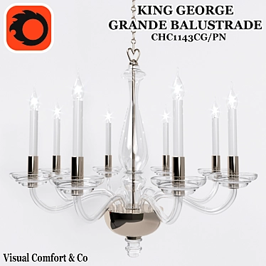 Royal George Balustrade – Elegant Ceiling Fixture 3D model image 1 