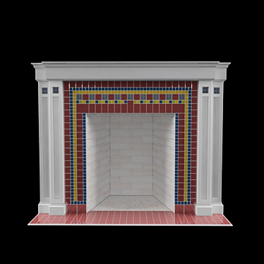 Geometry Ceramic Fireplace Portal 3D model image 1 