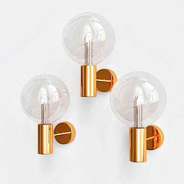 Elegant Brass Hanging Lamp 3D model image 1 