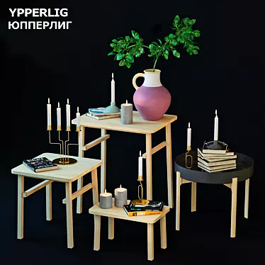 Modern Dining Set: YPPERLIG Collection 3D model image 1 