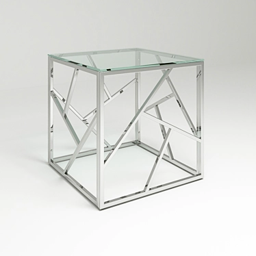 Modern Metal and Glass Lamp Table 3D model image 1 