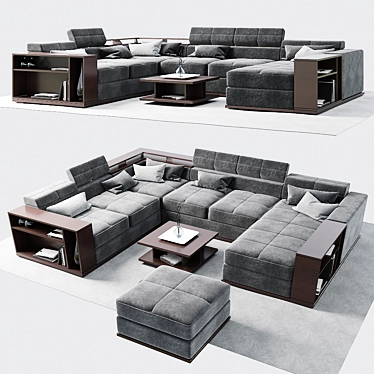 Modular Leonardo Sofa: Customizable & Stylish 3D model image 1 