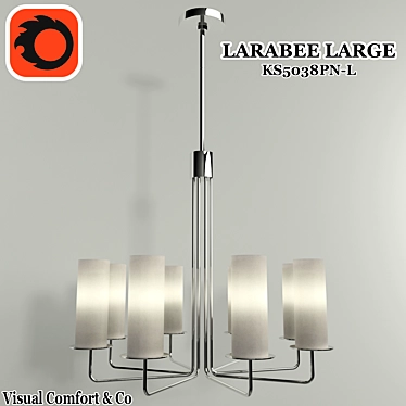 Larabee Large Polished Nickel Pendant 3D model image 1 