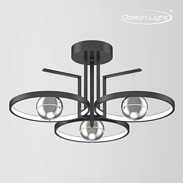 Elegant Black Chandelier | ODEON LIGHT LOND 3D model image 1 