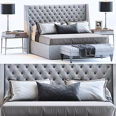 Elegant Bed Set: Elgar, Danna, Langham, Cavus 3D model image 1 