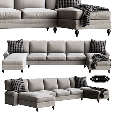 Luxury Shofers Sofa: Inviting Elegance 3D model image 1 