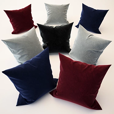 Luxury Velvet Pillow Set 3D model image 1 