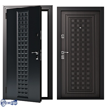 Continent-Contour Steel Entrance Doors 3D model image 1 