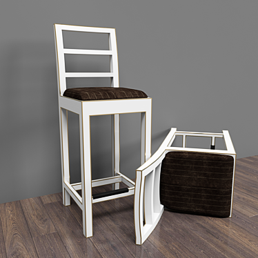 Modern Convertible Stool-Chair 3D model image 1 