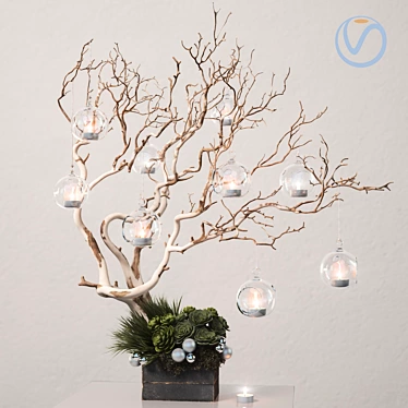 Title: Elegant Ikebana Candle Holder 3D model image 1 