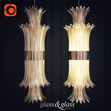 Glass&Glass Murano Ceiling Lamp 3D model image 1 