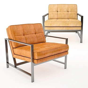 Elegant Metal Leather Chair 3D model image 1 