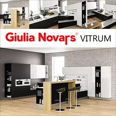 Elegant VITRUM Kitchen Collection 3D model image 1 