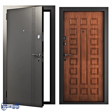 Secure and Stylish Entrance Doors 3D model image 1 