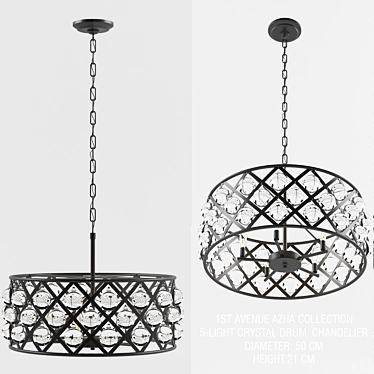 Title: Modern 5-Light Drum Chandelier 3D model image 1 