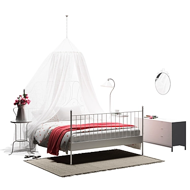IKEA LEIRVIK Bed Frame 3D model image 1 