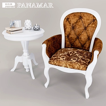 Modern Armchair and Coffee Table Set - Panamar 3D model image 1 