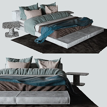 Budapest Soft Bed: Luxurious Comfort 3D model image 1 