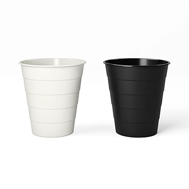 IKEA FNISS Trash Can: Sleek Utility in Black and White 3D model image 1 