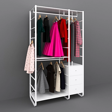 Sleek Elvarli Clothes Rack 3D model image 1 