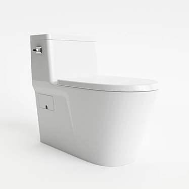 Sleek Design Simple Toilet 3D model image 1 
