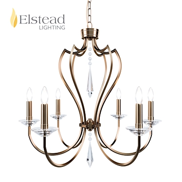 Elegant Pimlico Dark Bronze Chandelier 3D model image 1 