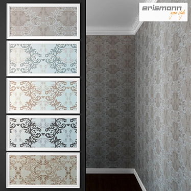 Ornate Vinyl Wallpaper by Erismann 3D model image 1 