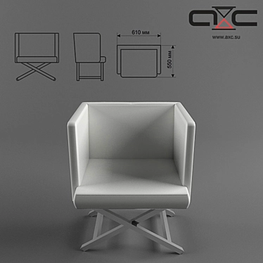 Albera Metal & White Leather Chair | Customizable Design 3D model image 1 