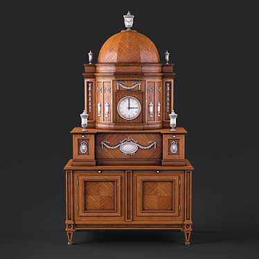 Vintage Biedermeier Display Cabinet 3D model image 1 