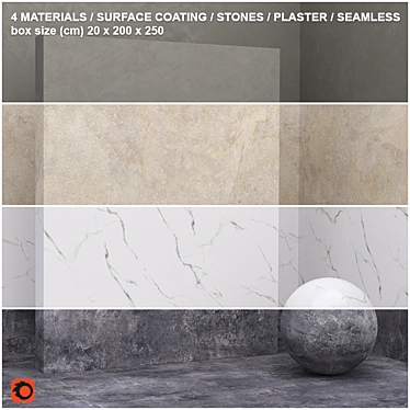 Seamless Stone and Plaster Set 3D model image 1 