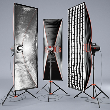 Falcon Eyes Sprinter 2300 Studio Lighting Kit 3D model image 1 