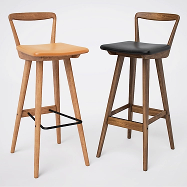 Scandinavian Modern Bar Stools by Henry Rosengren Hansen 3D model image 1 