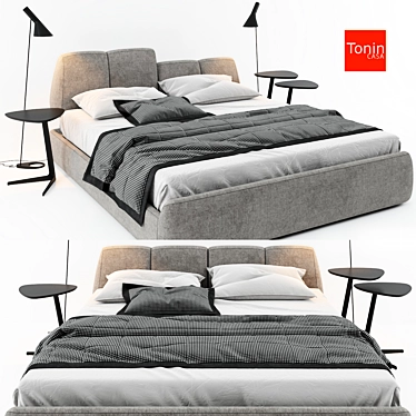 Elegant Tonincasa Bed 3D model image 1 