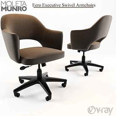 Elegant Eero Saarinen Swivel Chairs 3D model image 1 