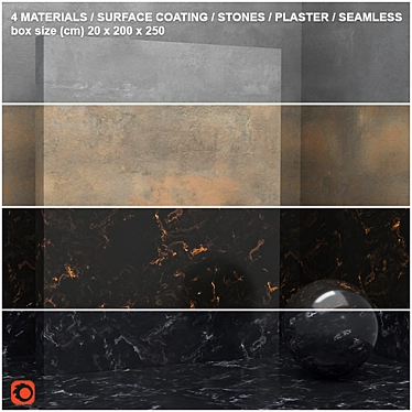 4 Seamless Materials - Stone, Plaster - Set 15 3D model image 1 