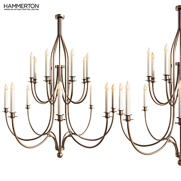 Elegant Chateau Chandelier: Customizable, Handcrafted 3D model image 1 